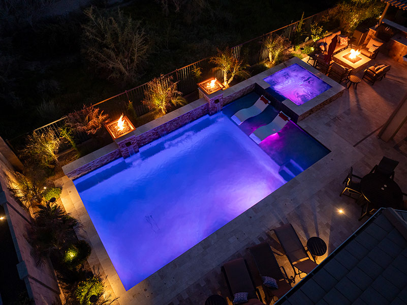Shasta Pools in Arizona - Straight Line Pool and Spa with Electrical